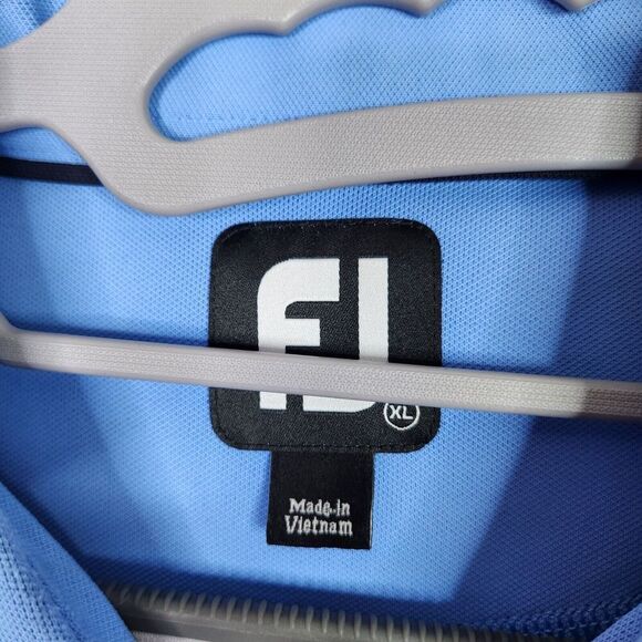 FOOTJOY Shirt Mens XL Blue Lightweight Polo Golfing Golf Rugby Top Short Sleeve - Picture 8 of 8